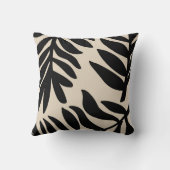 モノクロ大型リーフ葉 クッション (裏面)