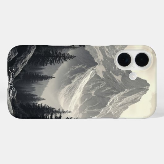 モノクロ山脈 Case-Mate iPhoneケース (裏面 (横))