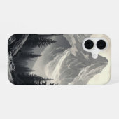 モノクロ山脈 iPhone 16ケース (裏面横)