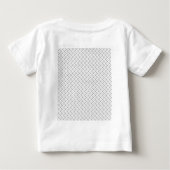 モノクロ幾何学テクスチャ|シームレスダイヤモンド柄 ベビーTシャツ (裏面)