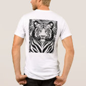 モノクロ幾何学ライオンロゴTシャツ トライブレンドTシャツ (裏面)