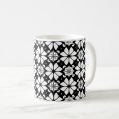 ☕⚫⚪モノクロ幾何学柄モダンマグカップギフト コーヒーマグカップ (正面右)