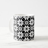 ☕⚫⚪モノクロ幾何学柄モダンマグカップギフト コーヒーマグカップ (正面左)