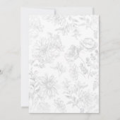 モノクロ幾何学的な花の結婚式 招待状 (裏面)