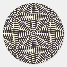 モノクロ幾何学的シームレスパターン ラウンドシール