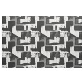 モノクロ幾何抽象芸術 グランジ ファブリック (ファットクウォーター)