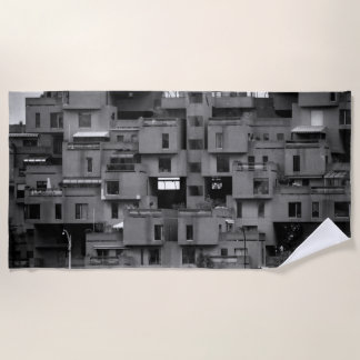 モノクロ建築 ビーチタオル