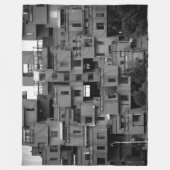 モノクロ建築 フリースブランケット (正面)