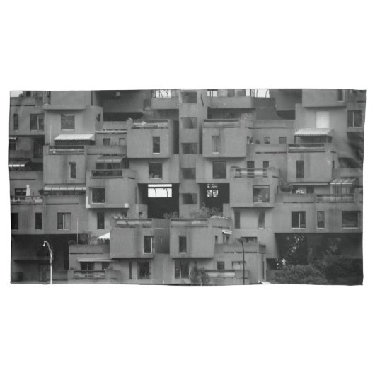 モノクロ建築 枕カバー (正面左)