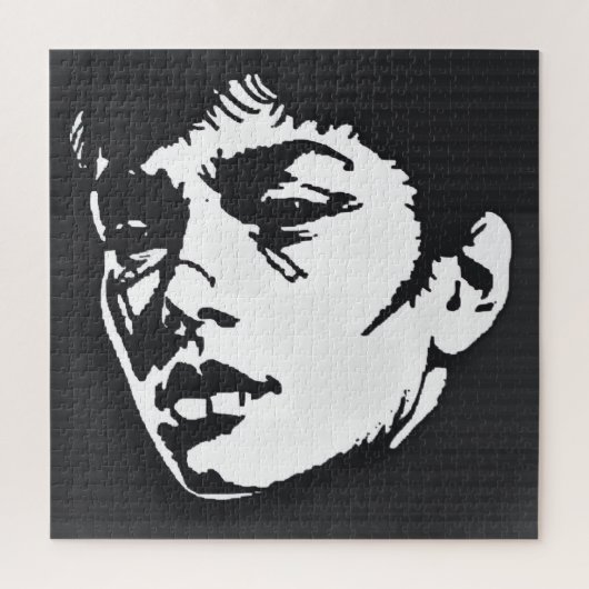 モノクロ式:はっきりしたポートレート ジグソーパズル (縦)