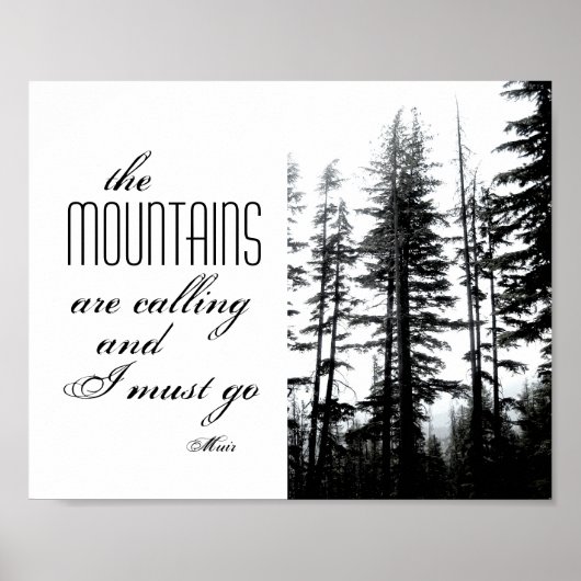 モノクロ引用文を使用したポスターミュア ポスター (正面)