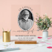 モノクロ愛の記憶のメモリアル葬儀の写真 アクリルサイン (ウェディング)