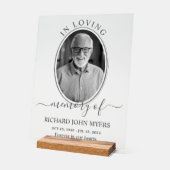 モノクロ愛の記憶のメモリアル葬儀の写真 アクリルサイン (傾斜)