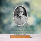 モノクロ愛の記憶のメモリアル葬儀の写真 アクリルサイン (ニュートラル)