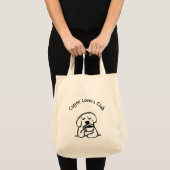モノクロ手描き犬コーヒー愛好家クラブ トートバッグ (正面(商品))