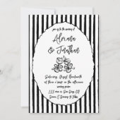 モノクロ手描き結婚式招待状 招待状 (正面)