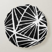 モノクロ抽象三角形リノカット ラウンドクッション (裏面)