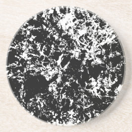 モノクロ抽象氷形成丸 コースター