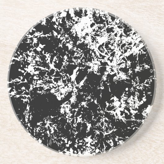 モノクロ抽象氷形成丸 コースター (正面)