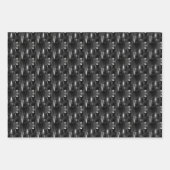 モノクロ抽象絵画 ラッピングペーパーシート (正面2)