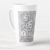 モノクロ抽象芸術フォーラルラテマグカップ カフェラテマグ (左アングル)