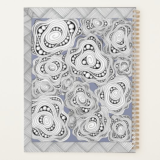 モノクロ抽象芸術フローラノートブック プランナー手帳 (裏面)