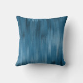 モノクロ抽象芸術ブラシストローク、青 クッション (裏面)