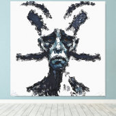 モノクロ抽象芸術ポートレート キャンバスプリント (インサイチュ (ウッドフロア))