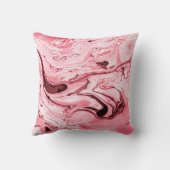 モノクロ抽象芸術水彩画、赤い未来 クッション (裏面)