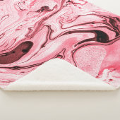 モノクロ抽象芸術水彩画、赤い未来 シェルパブランケット (3/4)