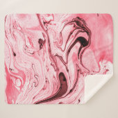 モノクロ抽象芸術水彩画、赤い未来 シェルパブランケット (正面(横))