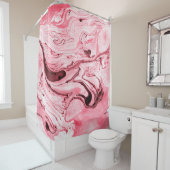 モノクロ抽象芸術水彩画、赤い未来 シャワーカーテン (インサイチュ)