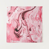 モノクロ抽象芸術水彩画、赤い未来 タペストリー (正面(横))