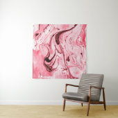 モノクロ抽象芸術水彩画、赤い未来 タペストリー (インサイチュ(横))