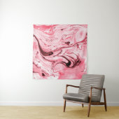 モノクロ抽象芸術水彩画、赤い未来 タペストリー (インサイチュ)