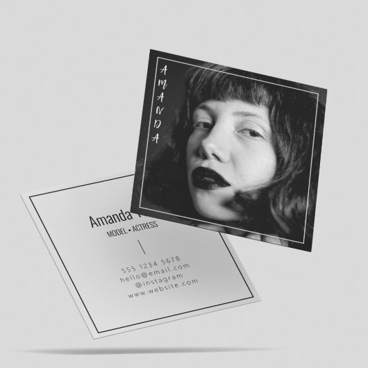 モノクロ撮影プロフェッショナル スクエア名刺