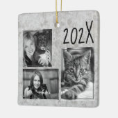 モノクロ数々のフォトファミリイベントメモリ セラミックオーナメント (左)