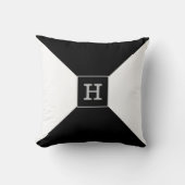 モノクロ文字 クッション (正面)