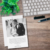 モノクロ旅行写真の結婚式の感謝状 サンキューカード