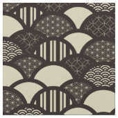 モノクロ日本の幾何波パターン ファブリック (クローズアップ)