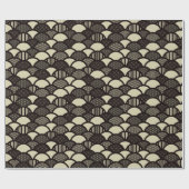 モノクロ日本の幾何波パターン ラッピングペーパー (フラット)