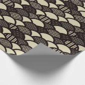 モノクロ日本の幾何波パターン ラッピングペーパー (角)