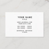 モノクロ最小主義のモノグラムので白い背景 名刺 (裏面)