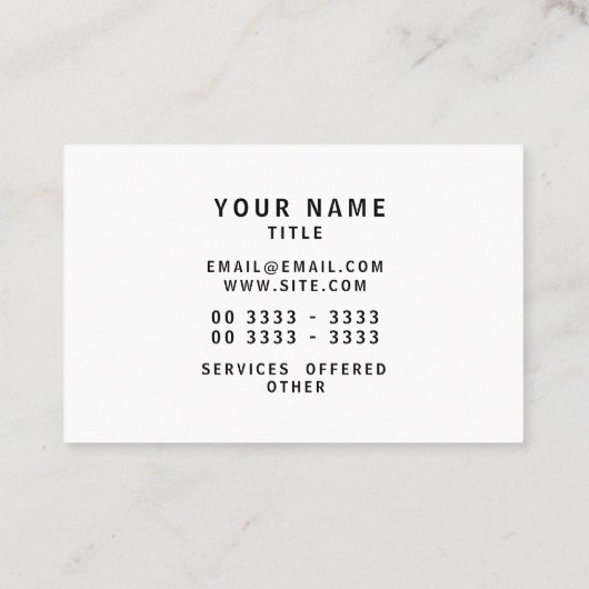 モノクロ最小主義のモノグラムので白い背景 名刺 (裏面)