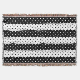 モノクロ水玉模様のブランケット スローブランケット