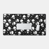 モノクロ水玉模様スカル デスクマット (キーボード&マウス)