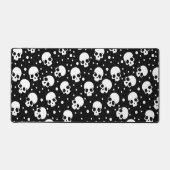 モノクロ水玉模様スカル デスクマット (正面)