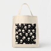 モノクロ水玉模様スカル トートバッグ (正面)