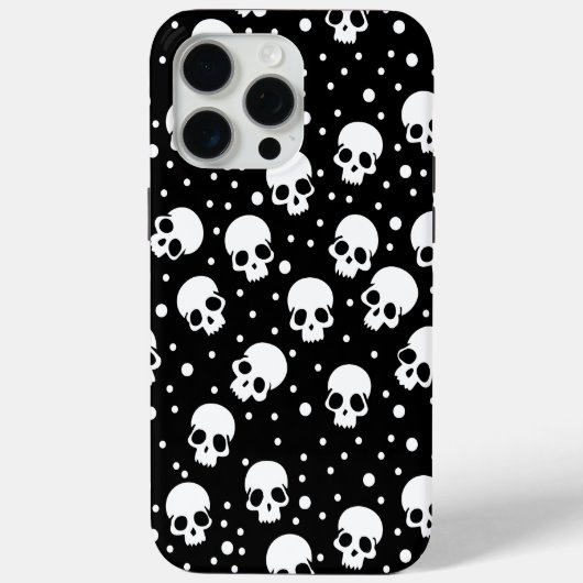 モノクロ水玉模様スカル Case-Mate iPhoneケース (裏面)