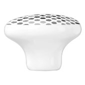 モノクロ水玉模様パターン（白黒ドット） セラミックノブ (側面)